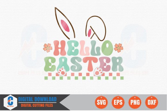 Hello Easter Retro SVG
