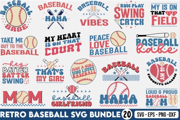 Retro Baseball SVG Bundle