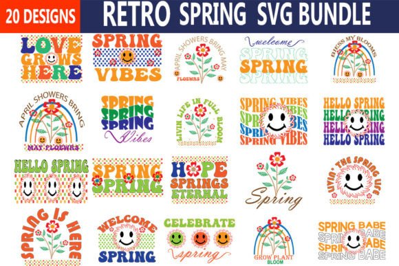 Retro Spring Svg Bundle