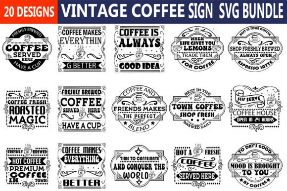 Review: COFFEE Vintage Sign Svg Bundle for Embroidery