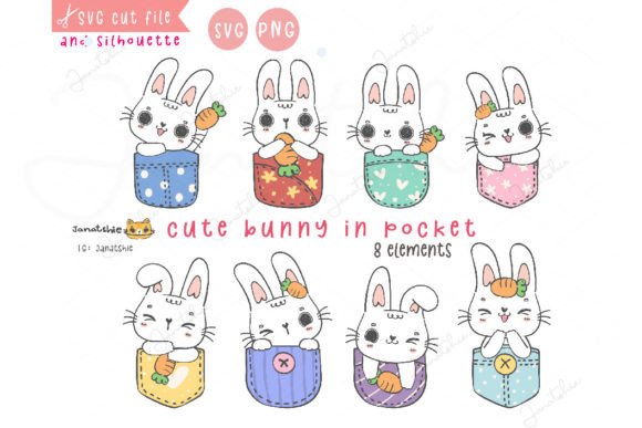 Review: Kawaii Cute Rabbit Bunny in Pocket SVG for Embroidery