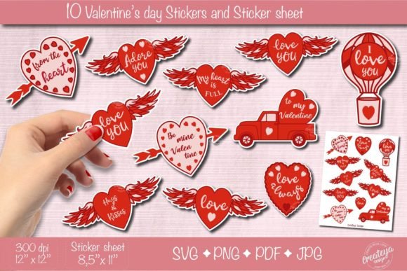 Valentine Stickers Bundle SVG Review for Embroidery