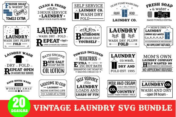 Vintage Laundry SVG Bundle